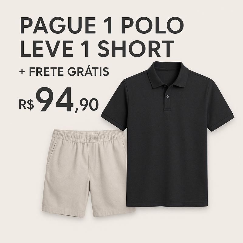 Pague 1 Polo Leve 1 Short + Frete Grátis