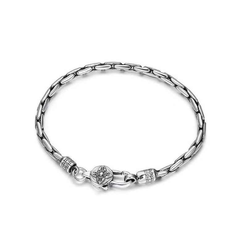 Pulseira masculina stilo banhado a prata