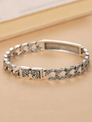 Pulseira masculina Tigre banhado a prata